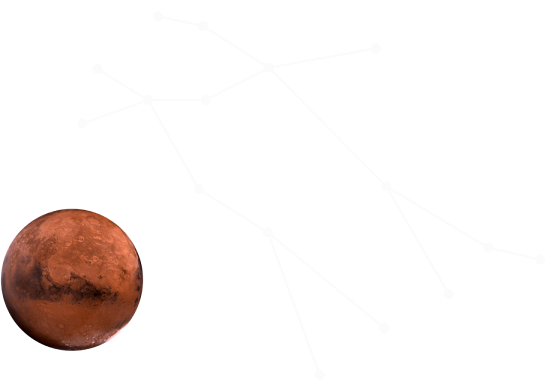 gemini constellation with mars